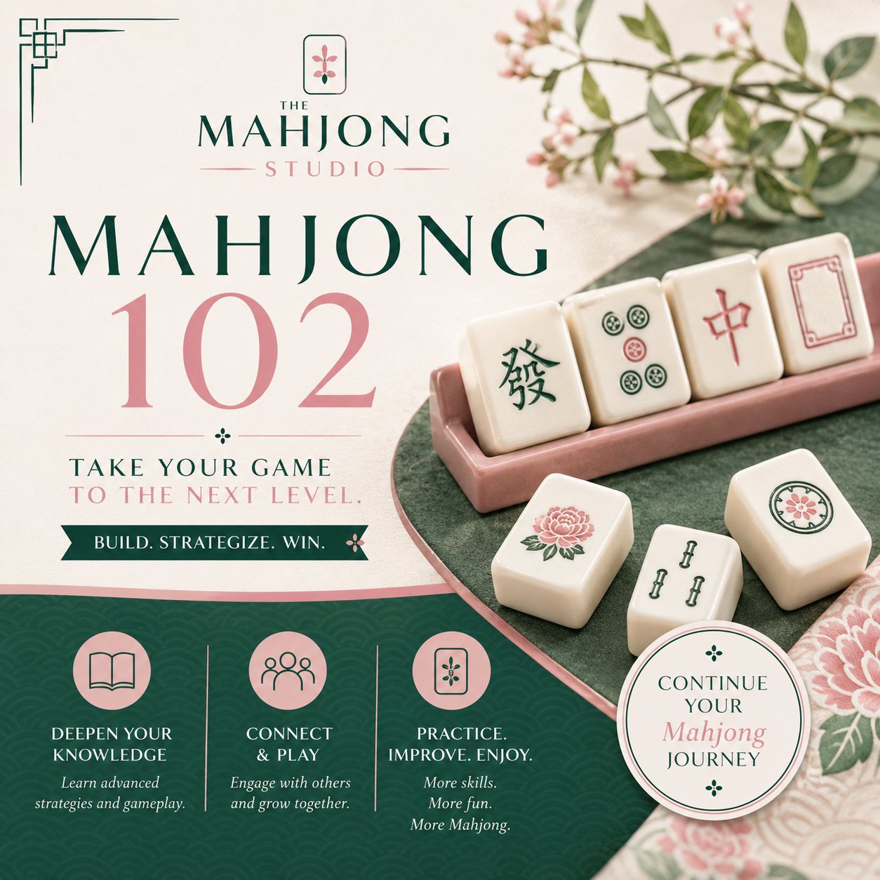 Representational Mahjong class image for Mahjong 102: Next-Level Beginner Class